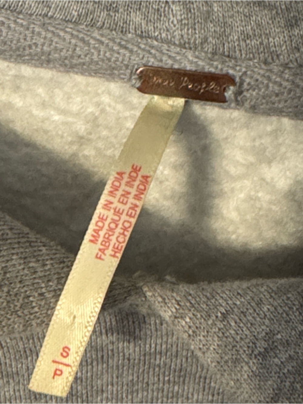 Free People Light Gray Embroidered Hoodie with Rope Drawstrings - Picture 5 of 13
